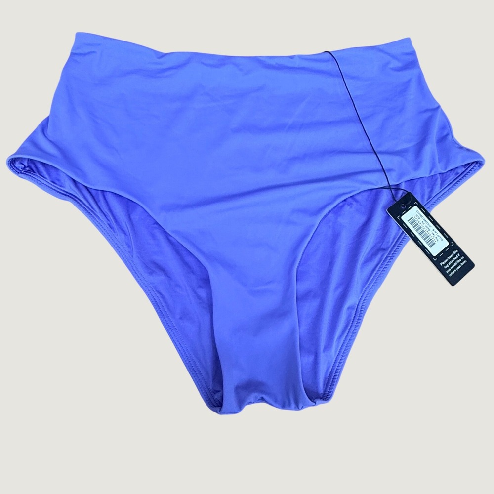 CUUP The Tap High Waist Bikini Bottom Iris Purple Periwinkle Large NWT